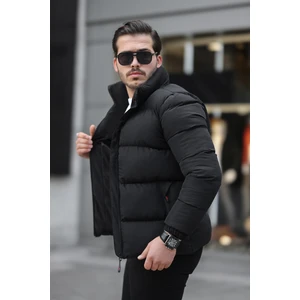 Erkek Siyah Şişme Mont Su Geçirmez