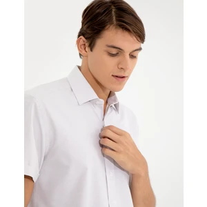 Pierre Cardin Erkek Bej Regular Fit Kısa Kollu Gömlek 50255263-VR011