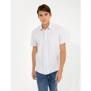 Pierre Cardin Erkek Bej Regular Fit Kısa Kollu Gömlek 50255263-VR011