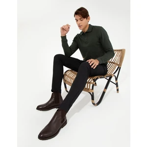 Pierre Cardin Erkek Siyah Slim Fit Keten Karışımlı Chino Pantolon 50259718-VR046