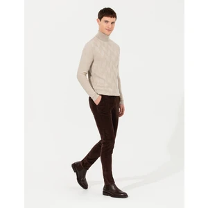 Pierre Cardin Erkek Koyu Kahverengi Slim Fit Kadife Kanvas Pantolon 50259715-VR084