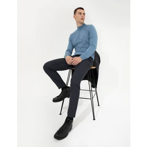 Pierre Cardin Erkek Lacivert Slim Fit Keten Karışımlı Kanvas Pantolon 50259760-VR033