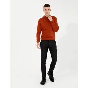 Pierre Cardin Erkek Siyah Slim Fit Keten Karışımlı Kanvas Pantolon 50259760-VR046