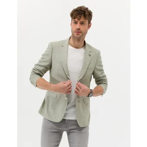 Pierre Cardin Erkek Açık Yeşil Ekstra Slim Fit Keten Karışımlı Blazer Ceket 50264619-VR092