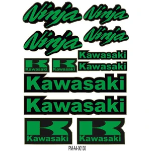 Sponsor  Kawasaki Tasarımlı Ekipman Kask Motorsiklet Sticker Seti 02