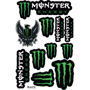 Rebon Moto Design Monster Energy Tasarımlı Ekipman Kask Motorsiklet Sticker Seti 02