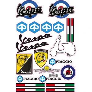 Rebon Moto Design Pıaggıo Vespa Tasarımlı Ekipman Kask Motorsiklet Sticker Seti 01