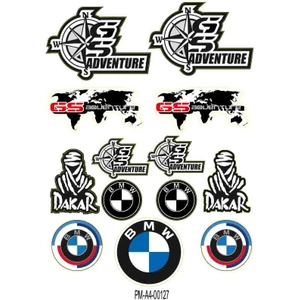 Rebon Moto Design Sponsor  Dakar Adventure Tasarımlı Ekipman Kask Motorsiklet Sticker Seti 02