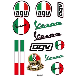 Vespa Ekipman Kask Motorsiklet Sticker Seti 01