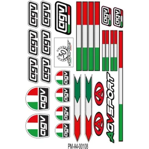 Rebon Moto Design Agv Sport Ekipman Kask Motorsiklet Sticker Seti 01