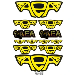 Rebon Moto Design Altın Elbilesi Adam Aea Tasarımlı Sponsor Ekipman Kask Motorsiklet Sticker Seti 01