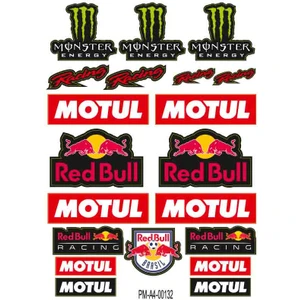 Racing Redbulli Tasarımlı Ekipman Kask Motorsiklet Sticker Seti 02