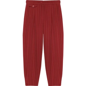 Çizgi Detaylı Pileli Pantolon Bordo