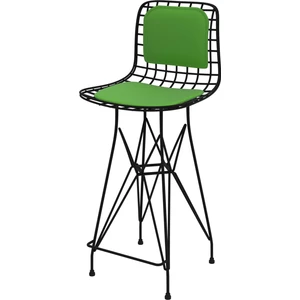 Knsz orta boy tel bar sandalyesi 1 li mağrur syhyşl sırt minderli 65 cm oturma yüksekliği mutfak bahçe cafe ofis