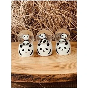 Küçük Boy Panda Kar Küresi Işıklı 6.5 cm