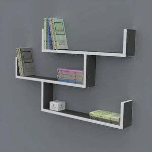 Kenzlife kitaplık gülin 055*080*20 gri duvar rafı