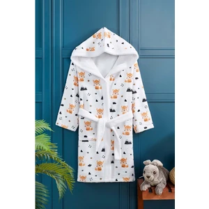 Vevien Home Forest Fox Dijital Baskılı Çocuk Bornozu 7-8 Yaş