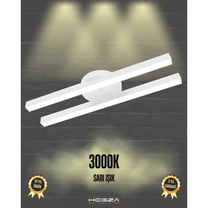 Hegza Lighting Mellizo (Beyaz Kasa, Sarı Işık) Ledli Modern Plafonyer LED Avize, Salon, Mutfak, Oturma Odası