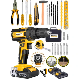 Alman Lion Çift Akülü Metal Şanzıman Turbo Şarjlı 398 Wf 25 Ah Darbeli Matkap + 37 Pcs Komple Set