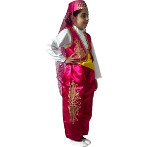 Köylü Kostüm 23 Nisan Folklör Kostümü Pembe Kız Çocuk