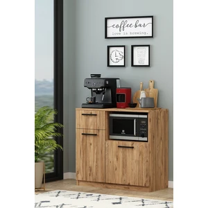 AVM Park Elis Atlantik Çam Airfry Kahve Köşesi Raflı Erzak Dolabı Çok Amaçlı Dolap Atlantik Çam