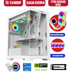 Delux x3 I5 12400F 32GB Ram 1tb  M.2 Nvme SSD 8gb RTX4060 Sıvı Soğutmalı Oyuncu Bilgisayarı