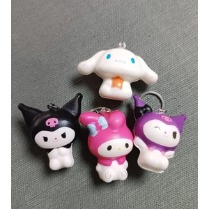 4 Adet Shukushi Sanrio Kwaii Ailesi Kuromi Anaktarlık Seti Figür Oyuncak Sukuşi Set