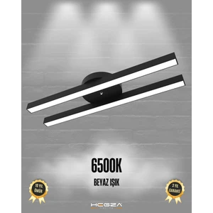Hegza Lighting Mellizo (Siyah Kasa, Beyaz Işık) Ledli Modern Plafonyer LED Avize, Salon, Mutfak, Oturma Odası