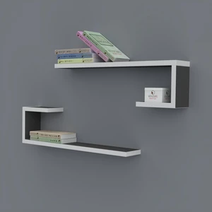 Kenzlife kitaplık kayra 015*060*20*2 gri duvar rafı