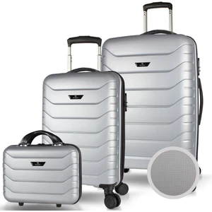 My Valice Solid Pp Polipropilen Kırılmaz Makyaj Kabin ve Orta Boy Gümüş Gri 3'lü Valiz Seti