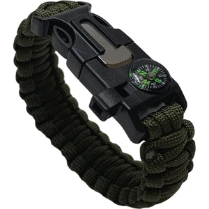 Bileklik Çok Fonksiyonlu  5 'i 1 Arada Pusula Düdük Çakmak Taşı Şemsiye Ipi Hayatta Kalma Bilekliği