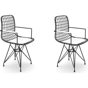 Knsz kafes tel sandalyesi 2 li mazlum syhbyz kolçaklı ofis cafe bahçe mutfak