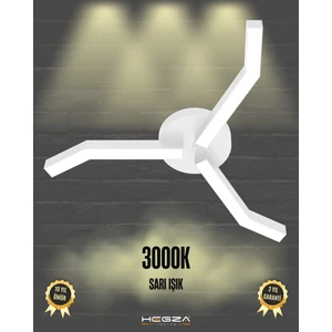 Hegza Lighting Trebol (Beyaz Kasa, Sarı Işık) Ledli Modern Plafonyer LED Avize Salon Mutfak Oturma Odası Antre Hol Çocuk Odası LED