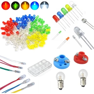 Devre Dünyası 3mm ve 5mm Kutulu LED Seti - 200 Adet (Lamba ve Ampul Duy Hediyeli)