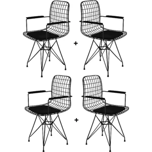 Knsz kafes tel sandalyesi 4 lü mazlum syhsyh kolçaklı ofis cafe bahçe mutfak