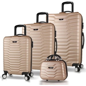 My Valice Croc Abs Kabin Orta Büyük ve Makyaj Boy Gold 4'lü Travel Valiz Seti