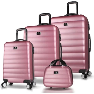 My Valice Colors Abs Kabin Orta Büyük ve Makyaj Boy Rose Gold 4'lü Travel Valiz Seti