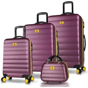 My Valice Colors Abs Kabin Orta Büyük ve Makyaj Boy Mürdüm 4'lü Travel Valiz Seti