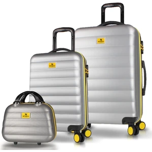 My Valice Colors Abs Makyaj Kabin ve Orta Boy Gri 3'lü Valiz Seti