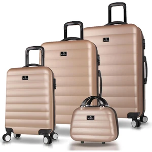 My Valice Colors Abs Kabin Orta Büyük ve Makyaj Boy Gold 4'lü Travel Valiz Seti