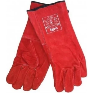 Max Safety Kaynakçı Eldiveni Uzun Kırmızı Max Safety