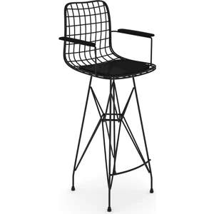 Knsz kafes tel bar sandalyesi 1 li zengin syhsyh kolçaklı 75 cm oturma yüksekliği ofis cafe bahçe mutfak