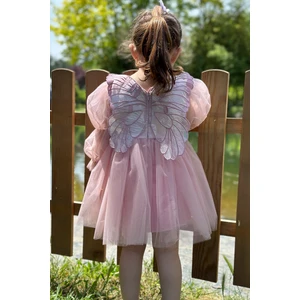 Kız Bebek Kız Çocuk Doğum Günü Parti Düğün Elbise Tüllü Tütü Astarlı Çocuk Giyim bebek giyim Elbise Uzun Kanatlı