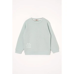 Yazı Baskılı Mint Renk Kız Çocuk Sweat