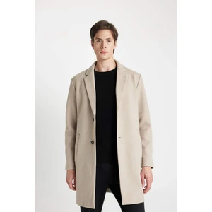 Relax Fit Ceket Yaka Düğmeli Cepli Kışlık Kaşe Parka