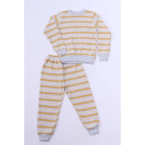 Erkek Çocuk Pijama Takımı Çizgili Ribanalı A35