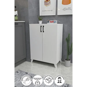 4 Raflı Çok Amaçlı Dolap Çok Amaçlı Mutfak Dolabı Banyo Dolabı Ceren Beyaz