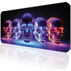 90X40 Bright Skull Xxl Büyük Boy Ilyuka MP209040 Gaming Mousepad Dikişli Kenar Kaymaz Taban 90X40CM