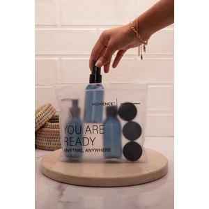Seyahat Makyaj Çantası Ve Mavi Şişe 100ml Seyahat Kiti 6'lı