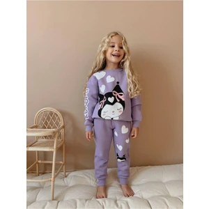 Kuromi Karakter Detaylı Pamuklu Alt-Üst 3 iplik şardonlu Eşofman Takımı